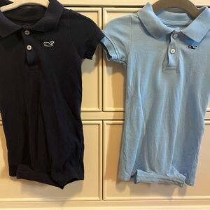 Navy and Light Blue Kids Polo shorts coveralls 0-3 months